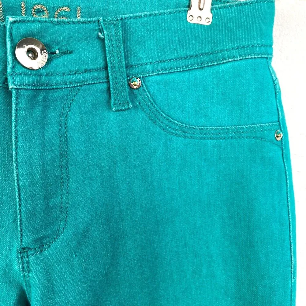 DL1961 Emma Leggings Jeans Woman Aqua Blue Low Waist 30x28
